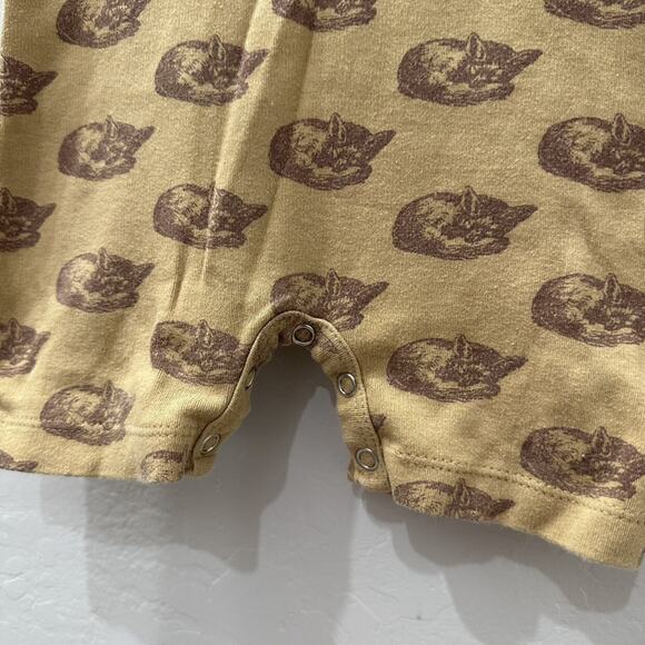 Kate Quinn Brown Sleeping Foxes Henley Romper - Picture 5 of 6